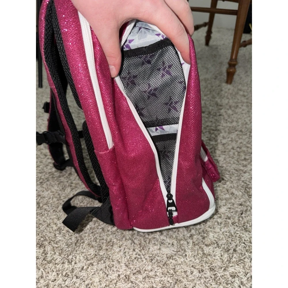 Rebel Dream Bag‎ W/ Crystal Logo Dance Cheer Expanding Athletic Backpack Pink